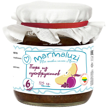 Пюре Marmaluzi фруктовое 125 гр Сухофрукты (с 6 мес) 0