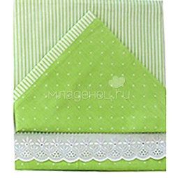 Комплект постельного белья Ангелочки №1 комбинированный с шитьем Зеленый