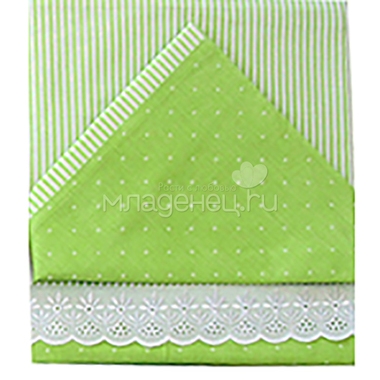 Комплект постельного белья Ангелочки №1 комбинированный с шитьем Зеленый 0