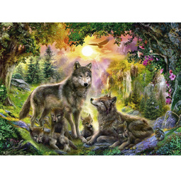 Пазл Ravensburger 500 элементов Семья волков в лесу