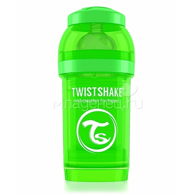 Бутылочка Twistshake 180 мл Антиколиковая (с 0 мес) зеленая 0