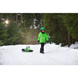 Санки-снегокат Gismo Riders Stratos c рулем и тормозом Черно- зеленый