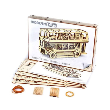 Механическая модель Wooden City Лондонский автобус (216 деталей) 1