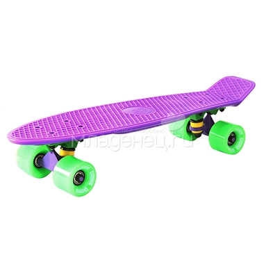 Скейтборд Y-SCOO Fishskateboard 22" винил 56,6х15 с сумкой Purple/Green 1