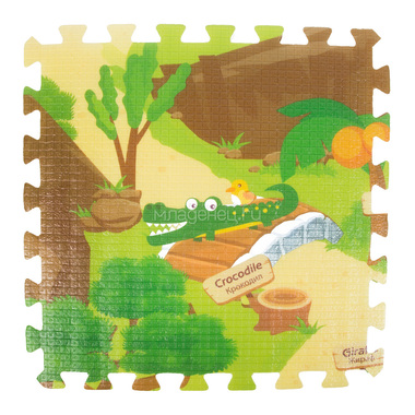 Детский развивающий коврик-пазл Mambobaby двухсторонний Зоопарк 180х135х2 4
