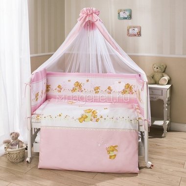 Комплект в кроватку Perina Фея 4 предмета Лето Розовое 0