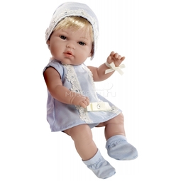 Кукла Arias 33 см Swarowski пупс блондинка в голубом платье со стразами