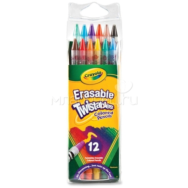 Карандаши восковые Crayola Выкручивающиеся, 12 штук 0