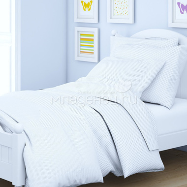 Комплект постельного белья детский Letto в кроватку с простыней на резинке BGR-78 0