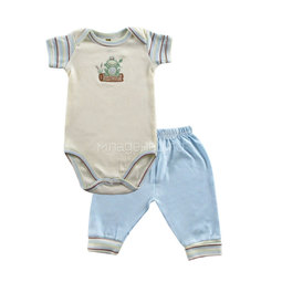 Комплект Hudson Baby Боди короткий рукав и штанишки Органик, 2 пр.. цвет голубой 