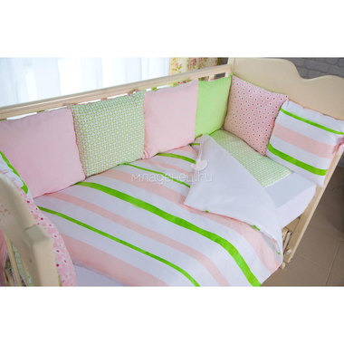 Комплект в кроватку ByTwinz с бортиками-подушками Амелия 0