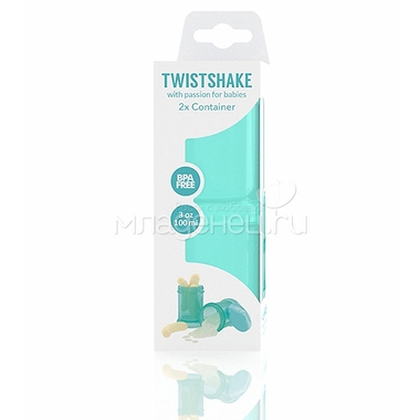 Контейнер Twistshake для сухой смеси 2 шт (100 мл) бирюзовый 1
