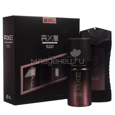 Подарочный набор AXE Black Night гель для душа 250мл + дезодорант 150мл 0
