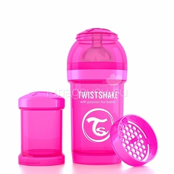 Бутылочка Twistshake 180 мл Антиколиковая (с 0 мес) розовая