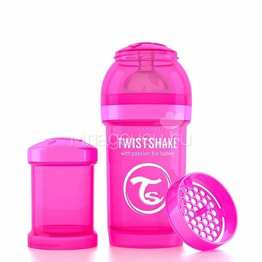 Бутылочка Twistshake 180 мл Антиколиковая (с 0 мес) розовая 2