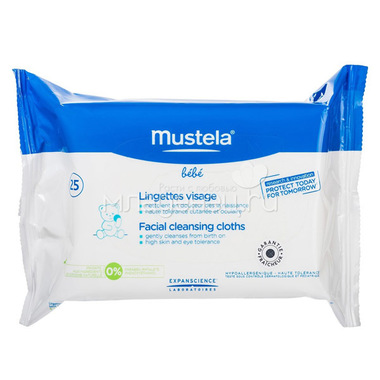 Очищающие салфетки для лица Mustela №25 0