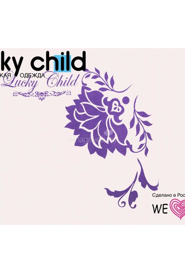 Штанишки Lucky Child, коллекция Нежность, цвет фиолетовый с белым  2