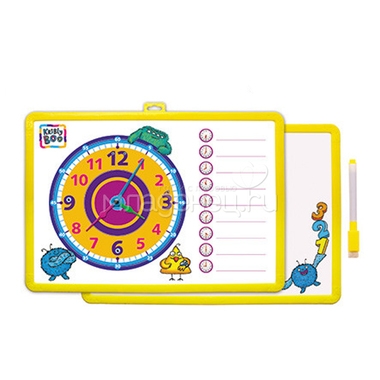 Доска-часы Kribly Boo двусторонняя с маркером В ассортименте (Синяя, Розовая, Зеленая, Желтая) 3