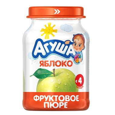 Пюре Агуша фруктовое 200 гр Яблоко (с 4 мес) 0