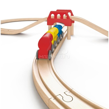 Игрушка Hape деревянная Железная дорога E3700 2