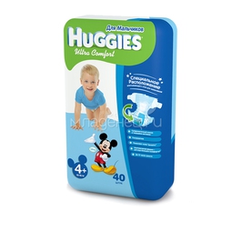 Подгузники Huggies Ultra Comfort Jumbo Pack для мальчиков 10-16 кг (40 шт) Размер 4+