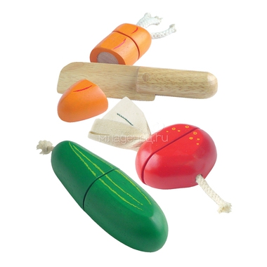 Игровой набор I`m Toy Овощи: морковь, огурец, редис с ножом 0