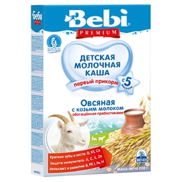 Каша Bebi Premium на козьем молоке 200 гр Овсяная (с 5 мес)