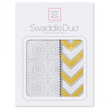 Набор пеленок SwaddleDesigns Swaddle Duo Yellow Chevrons 0