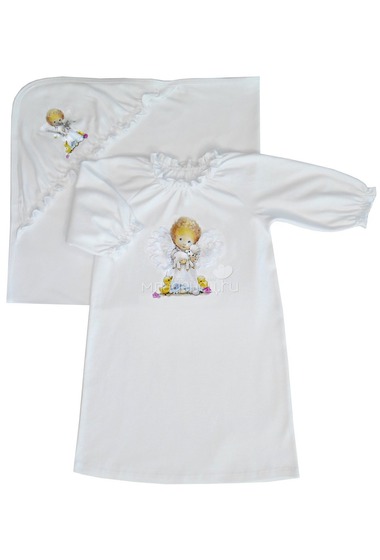 Комплект Бимоша: простынка+рубашечка, цвет белый  0
