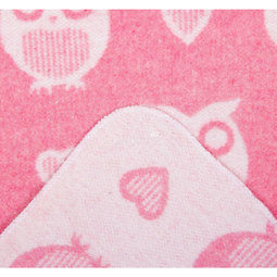 Одеяло Споки Ноки хлопковое подарочная упаковка Совы и сердечки Розовый