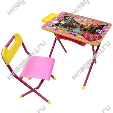 Набор мебели стол и стул Дэми №3 Розовый Чебурашка 0