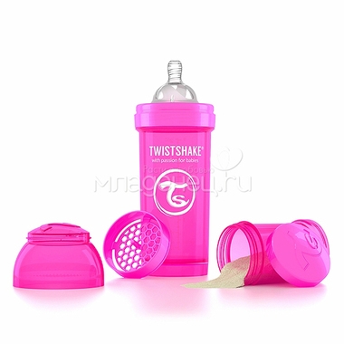Бутылочка Twistshake 260 мл Антиколиковая (с 0 мес) розовая 3