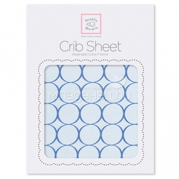 Простынь SwaddleDesigns Fitted Crib Sheet True Blue Mod