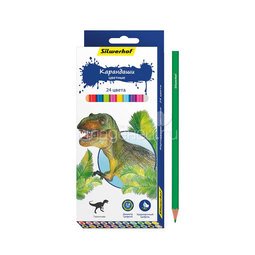 Карандаши цветные Silwerhof Динозавры 24 цвета
