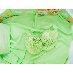 Комплект постельного белья Valle Grace для овальной кроватки 8 предметов Зеленый