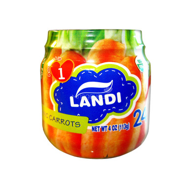Пюре Landi овощное (без сахара) 113 гр Морковь (с 4 мес) 0