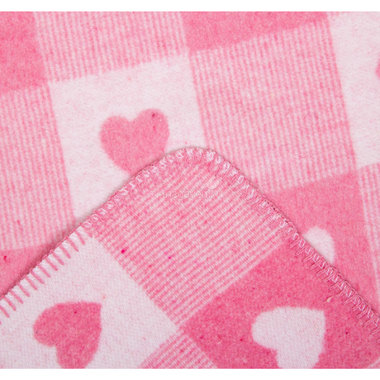 Одеяло Споки Ноки хлопковое подарочная упаковка Сердечки в квадратах Розовый 2