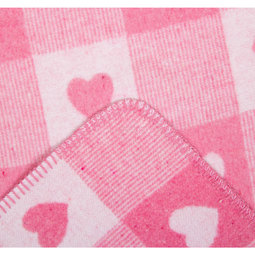 Одеяло Споки Ноки хлопковое подарочная упаковка Сердечки в квадратах Розовый