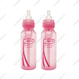 Набор бутылочек Dr Brown&#039;s 250 мл 2 шт Стандартные розовые (с 0 мес)