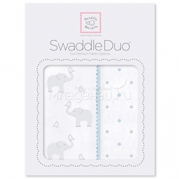Набор пеленок SwaddleDesigns Swaddle Duo PB Elephant/Chickies