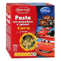 Макаронные изделия Disney Дисней Фигурные Тачки (со шпинатом и томатами) 250 гр (с 2 лет)