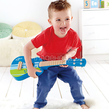 Игрушка Hape деревянная Гитара синяя 4