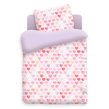 Комплект постельного белья Непоседа бязь Н/У на резинке Фиолетовый Сердечки 0