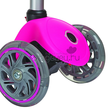 Самокат Globber Primo Fantasy с 3 светящимися колесами Logo Neon Pink 7