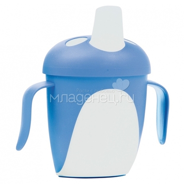 Чашка-непроливайка Canpol Babies С ручками 240 мл (с 9 мес) синяя 0