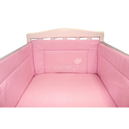 Бортик Bambola в кроватку Карамельки Розовый