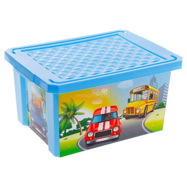 Ящик для хранения игрушек Little Angel X-Box Sity Cars 12л 0