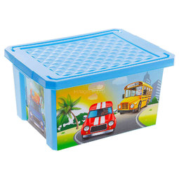 Ящик для хранения игрушек Little Angel X-Box Sity Cars 12л