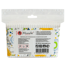 Ватные палочки Maneki Lovely (в zip-пакете) белые 200 шт