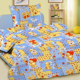 Комплект постельного белья детский Letto Барни 1.5 спальный с наволочкой 50х70 Голубой